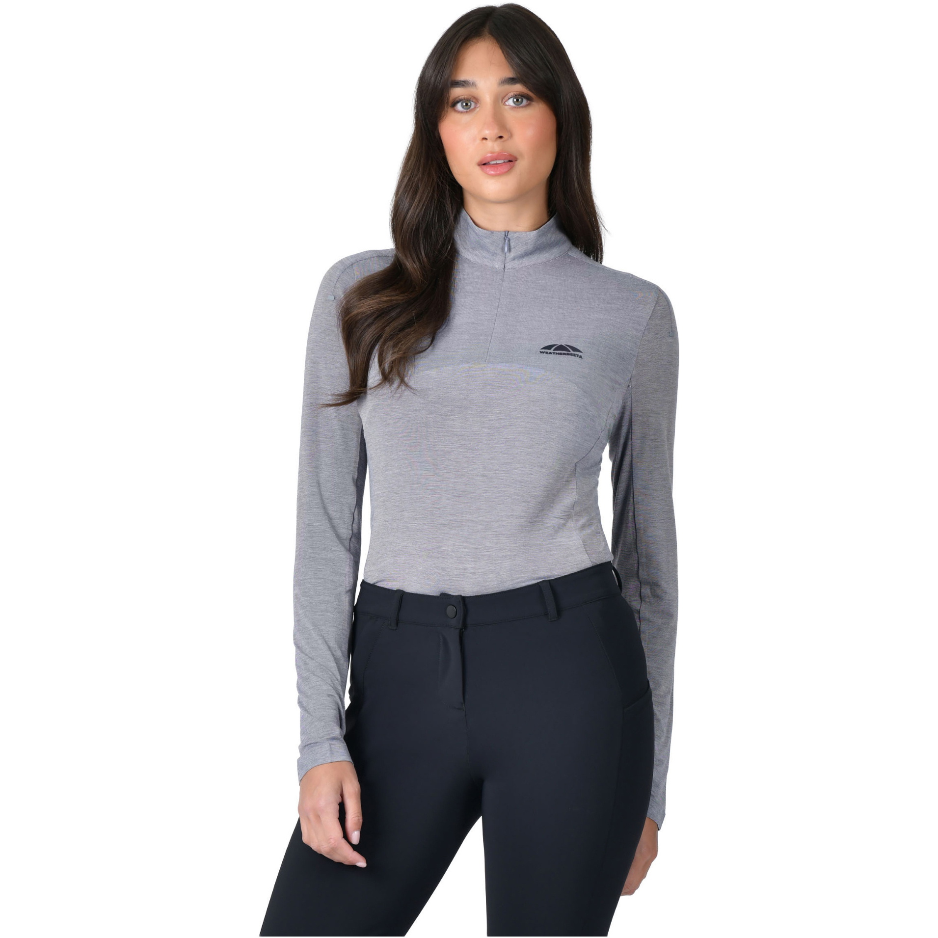 2026 WeatherBeeta Femmes 37.5 Léger Performance Manche Longue Zip 1/4 1029993007 - Navy / Mauve Wine Marle